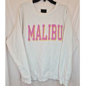 Free People Retro Brand Malibu Crewneck Sweatshirt Medium, Beachy Coastal Y2k